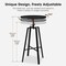 Pub Table/Stools Set - Modern Adjustable Round Bar Table and Round Black Steel Bar Stools